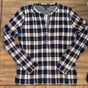 Ralph Lauren Jeans Plaid Long Sleeve Henley Shirt